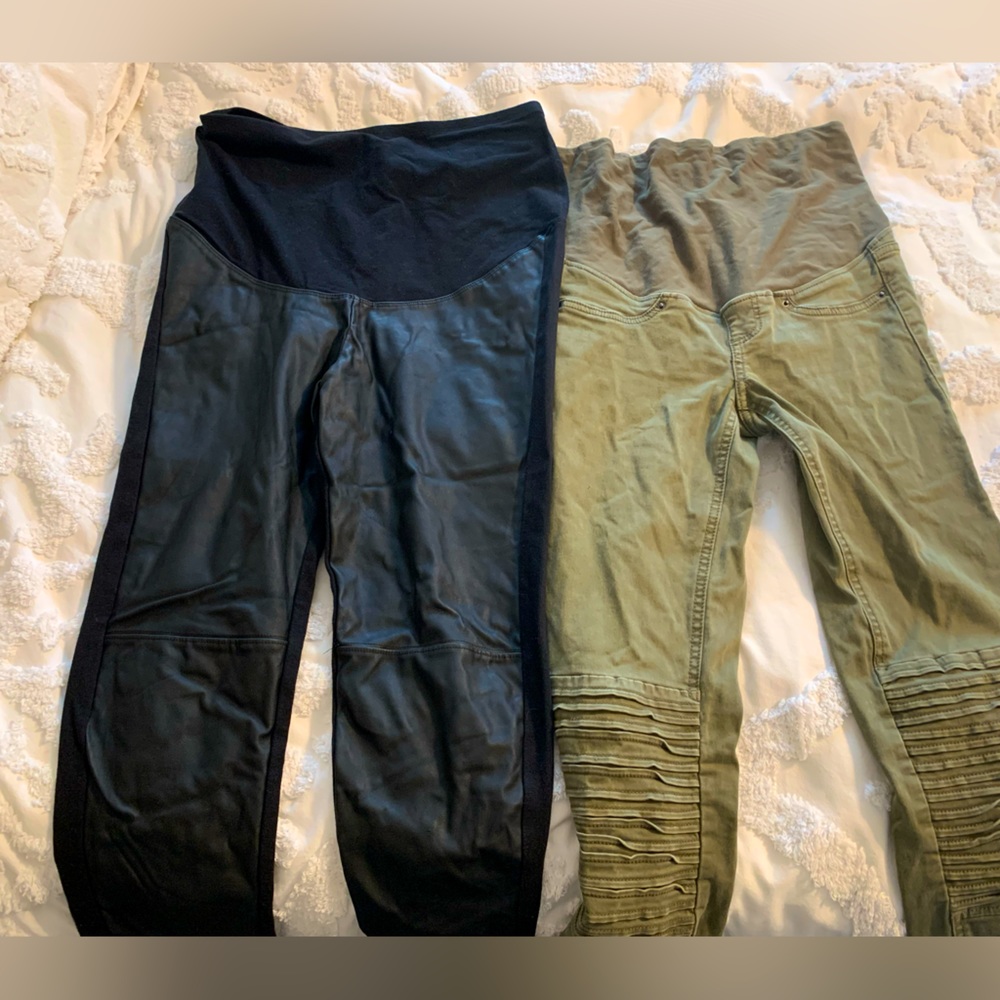 Maternity Pants from H&M and pink blush. Size S and size 4.